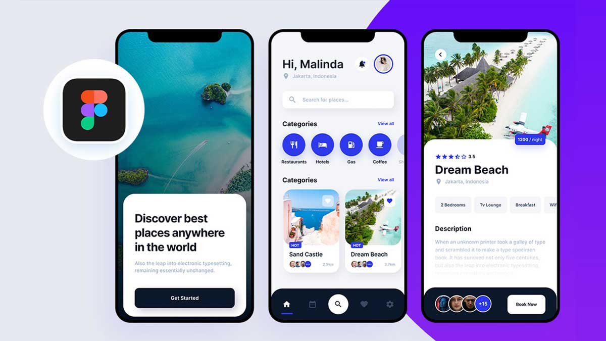 Travel App UI design in Figma