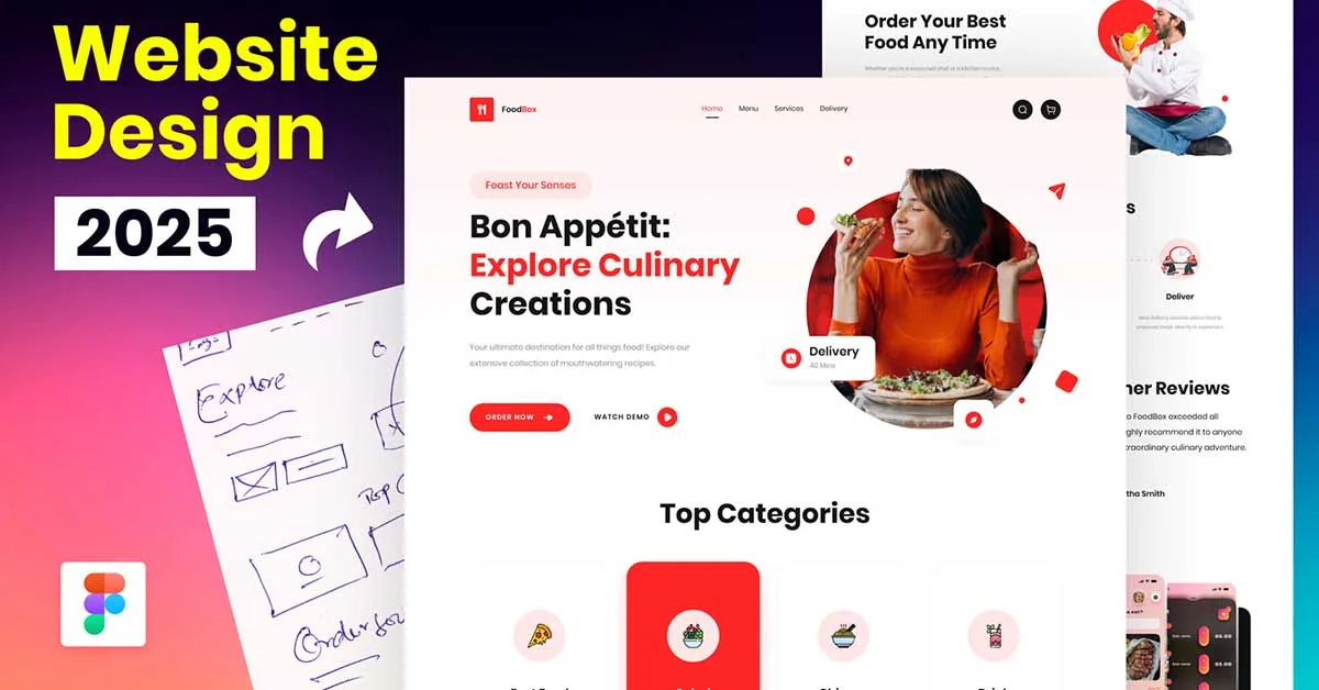 Figma Web Design Course in 2025 - Food Landing Page UI