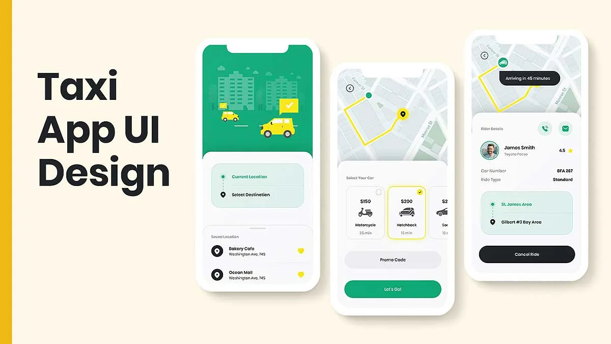 Taxi Booking App UI/UX Design Tutorial