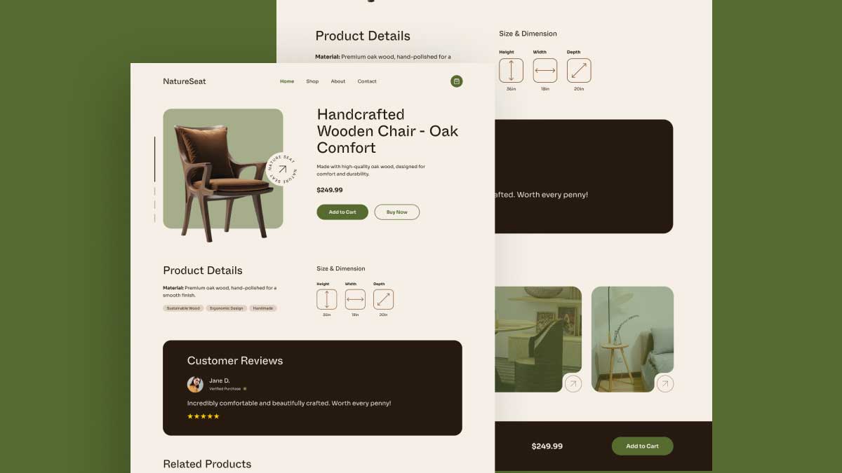 E-commerce Shop Single Product Page UI Design in Figma - Day 12