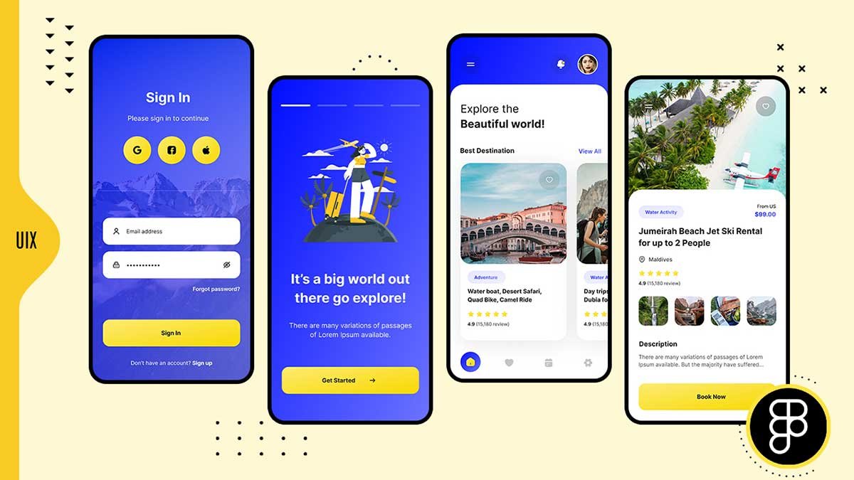 Free Travel Booking App UI Kit