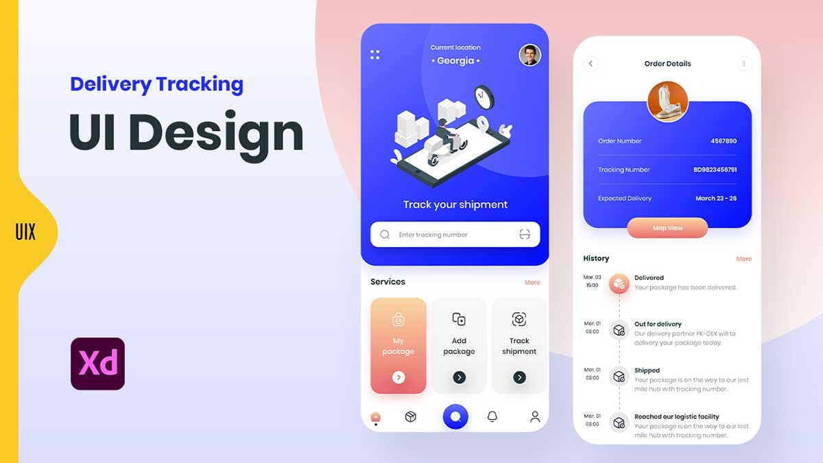 Stunning Delivery Tracking UI Design - Realtime Package Tracking