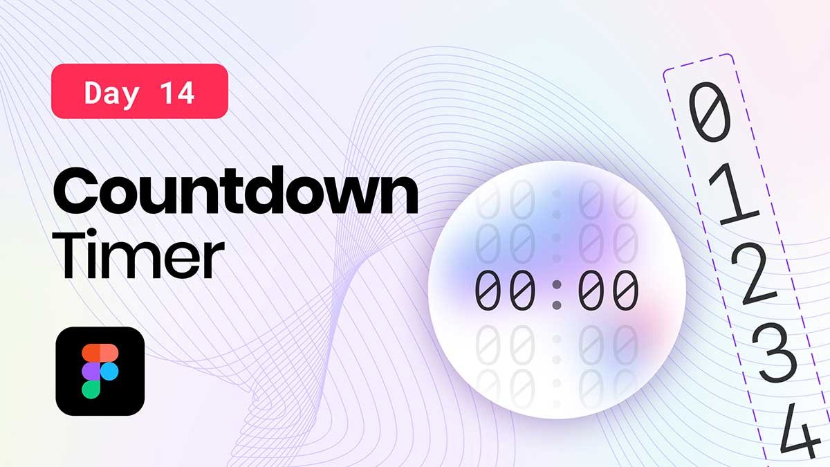 Interactive Countdown Timer UI in Figma_Glassmorphism_Day-14