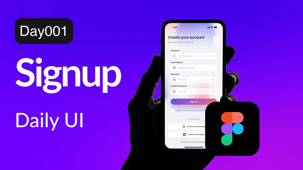 Signup Design Day 01 – Free Figma UI/UX Resource